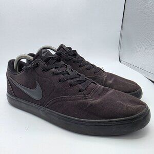 Nike SB Check Solarsoft Mens Size 9.5 Triple Black Sneaker Shoes Casual Athletic